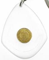 ~1970. 1Ft sárgaréz mini pénz kulcstartónak megcsinálva T:1-