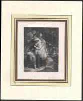 Deininger, Jacob (1836-?) és H. Hofmann: Der Sturm - The Tempest (Shakespeare illusztráció). Acélmetszet, papír, jelzett a metszeten, paszpartuban, lap széle kissé foltos,16x12,5 cm