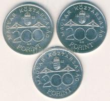 1992. 200Ft Ag "MNB" (3x) T:BU,2