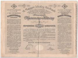 Budapest 1906. A Magyar Jelzálog-Hitelbank Konvenzionális Nyeremény-Kötvénye B részkötvény 100K-ról, szárazpecséttel T:III