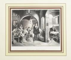 Johann Baptist Kirner (1806-1866) festménye után, William French (1815-1898) metszése: Raphael und Michel Angelo (Raffaello és Michelangelo). Acélmetszet, papír, jelzett a metszeten, paszpartuban, lap széle kissé foltos,15x20 cm