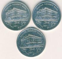 1992. 200Ft Ag "MNB" (3x) T:BU,2