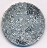 Ausztria 1862A 1Fl Ag "Ferenc József" T:2,2- ph., patina 
Austria 1862A 1 Florin Ag "...