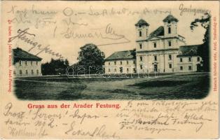 1900 Arad, Arader Festung; Erőd vártemploma. Honisch felvétele után Jakob Krausz kiadása / castle church