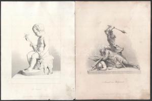 12 db acélmetszet antik szobrokról, helyenként kissé foltos, Albert Henry Payne (1812-1902) kiadása, lapméret: 28x21 cm