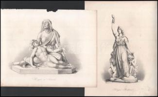 12 db acélmetszet antik szobrokról, helyenként kissé foltos, Albert Henry Payne (1812-1902) kiadása,...