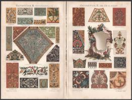 cca 1900 4 db Ékítmény témájú nyomat a Pallas Lexikonból. Lap széle kissé foltos. 24x16 cm