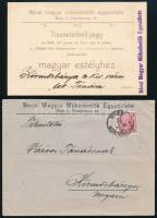 1899 Bécs, a Bécsi Magyar Műkedvelők Egyesülete magyar estélyére szóló tiszteletjegy Körmöcbánya Városi Tanácsa részére, fejléces borítékban