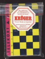 Krüger német sakktáblás telefonkártya sakk bábukkal eredeti csomagolásban