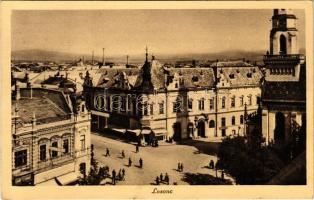 1941 Losonc, Lucenec; tér, üzletek. Filó Marcel kiadása / square, shops