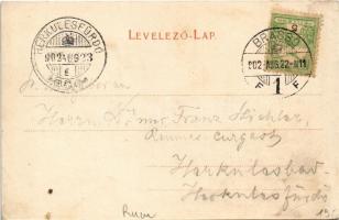 1902 Brassó, Kronstadt, Brasov; Lövölde, Schmidt Vendéglőbe jól lehet étkezni és kitűnő italokat kap...