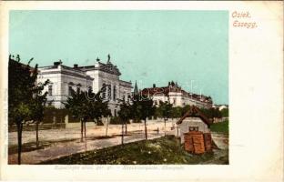 Eszék, Essegg, Osijek; kapucinska ulica, gor. gr. / kapuzinergasse, Oberstadt / Felsőváros, utca / street