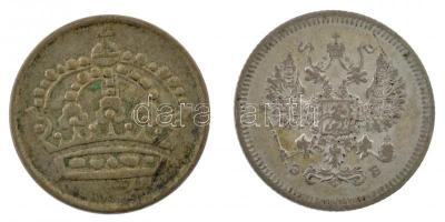 Vegyes: Orosz Birodalom 1908. 10k Ag + Svédország 1960. 25ö Ag T:2-,3 patina
Mixed: Russian Empire ...
