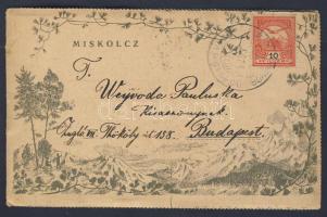 Miskolc levelezőlap 8 db képpel