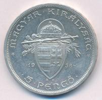 1938. 5P Ag "Szent István" T:1-,2 Adamo P8.1