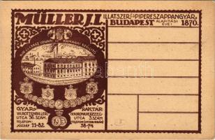 1925 Budapest VII. Müller J.L. Illatszer és pipereszappangyára. Rottenbiller utca 36. Art Nouveau reklám (EK)