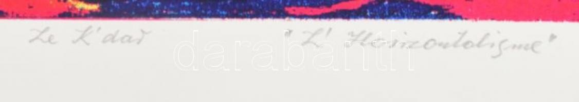 Joseph Kádár (1936-2019): "L'Horizontalisme", 1995. Szitanyomat, papír, jelzett. 17/1...