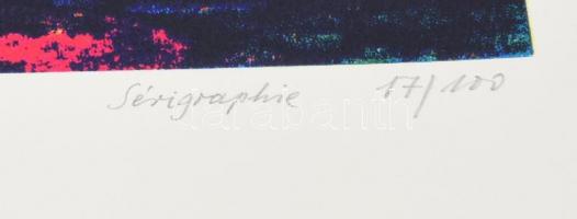 Joseph Kádár (1936-2019): "L'Horizontalisme", 1995. Szitanyomat, papír, jelzett. 17/1...