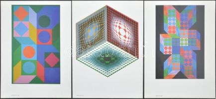 1994 Vasarely, Victor (1908-1997): Hatlapos teljes mappa (teljes a borítóval együtt). Bp., é.n., Vas...