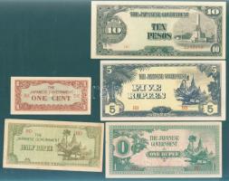 Japán megszállások 9 klf bankjegy T:I