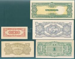 Japán megszállások 9 klf bankjegy T:I