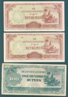 Japán megszállások 9 klf bankjegy T:I