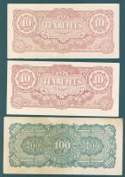 Japán megszállások 9 klf bankjegy T:I