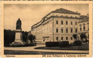 1939 Debrecen, 400 éves a Kollégium a Csokonay szoborral