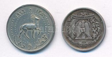 Dominikai Köztársaság 1961. 10c Ag + Katar és Dubai 1966. 25D Cu-Ni T:2- patina, kis ph
Dominican R...
