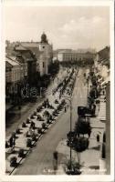 1942 Kolozsvár, Cluj; Deák Ferenc utca, Motor Sport üzlet / street, shops