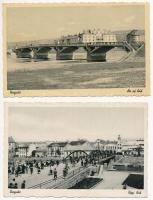Ungvár, Uzshorod, Uzhhorod, Uzhorod; régi és új híd - 2 db régi képeslap / old and new bridges - 2 pre-1945 postcards