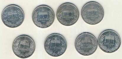 1893-1916. 1K Ag (8x) mind klf évszámmal T:2/3,3