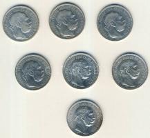 1893-1916. 1K Ag (7x) mind klf évszámmal T:2/3,3