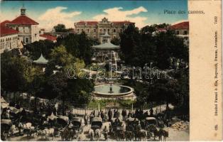 Damascus, Damas; Place des canons / square, horse-drawn carriages (fl)