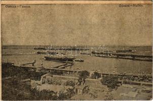 1918 Odessa, Odesa; Hafen / port, steamship + K.u.K. Baukompagnie Nr. 107/1. dw. (EK)