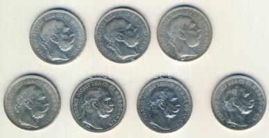 1893-1916. 1K Ag (7x) mind klf évszámmal T:2/3,3