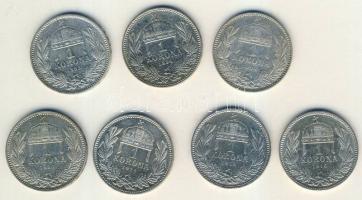 1893-1916. 1K Ag (7x) mind klf évszámmal T:2/3,3