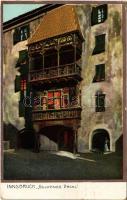 1913 Innsbruck (Tirol), Goldenes Dachl. Heliocolorkarte Ottmar Zieher. Emb. (pinhole)