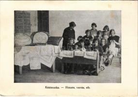 1929 Nyomorék Gyermekek Országos Otthona, kézimunka, hímzés, varrás, stb. Budapest, Mexikói út 61-64.