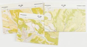1991-1993 3 db Heves megye topográfiai térkép (Recsk, Sirok, Bükkszék), egymással érintkezőek, 1 : 10.000, MÉM Országos Földügyi és Térképészeti Hivatal, 70x60 cm