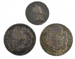 Vegyes: 1763. Rézdénár "Mária Terézia / zárt korona" + Ausztria 1749W 1pf Cu "Mária T...