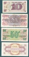 Nagy-Britannia 1950-es, 60-as, 70-es évek katonai bankjegyek 6 klf T:I