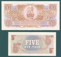 Nagy-Britannia 1950-es, 60-as, 70-es évek katonai bankjegyek 6 klf T:I