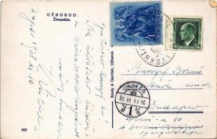 1938 Ungvár, Uzshorod, Uzhhorod, Uzhorod; Zivnodum / tér, gyógyszertár, üzletek / square, pharmacy, ...