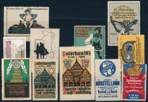 1908-1914. 30 db német levélzáró 3 db stecklapon