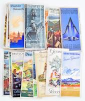 cca 1930-1940 Régi német utazási, idegenforgalmi prospektusok gyűjteménye, 25 db különféle, közte egy magyar nyelvű is. Mindegyik a Reichbahnzentrale für den Deutschen Reiseverkehr (RDV) kiadása.