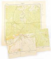 1963-1965 Recsk(2x), Kisnána, Pusztakőkút térképei, Gauss vetület, 4 db, egymással érintkező, 1 : 10.000, Állami Földmérési Térképészeti Hivatal, 70x60 cm