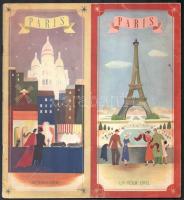 cca 1930-1940 Párizs, Franciaország, 2 db képes francia utazási, idegenforgalmi kiadvány