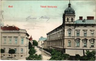 1911 Arad, Tabajdi Károly utca, Berta Testvérek üzlete / street view, shops (EK)