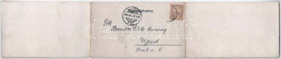 1900 Tátra, Magas-Tátra, Vysoké Tatry; Csorba-tó. Cattarino S. kiadása 137. sz. 3-részes kihajtható ...